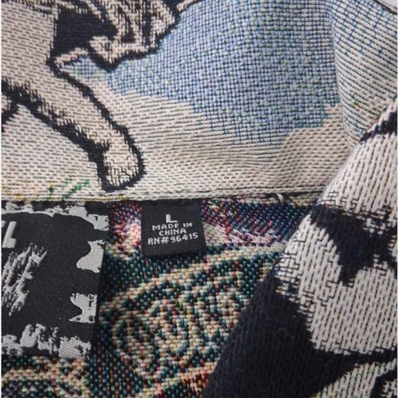 Rebel Vengeance Shacket Men's Large Cherubims And Oasis Print Non Ducor Duco. - Picture 3 of 11